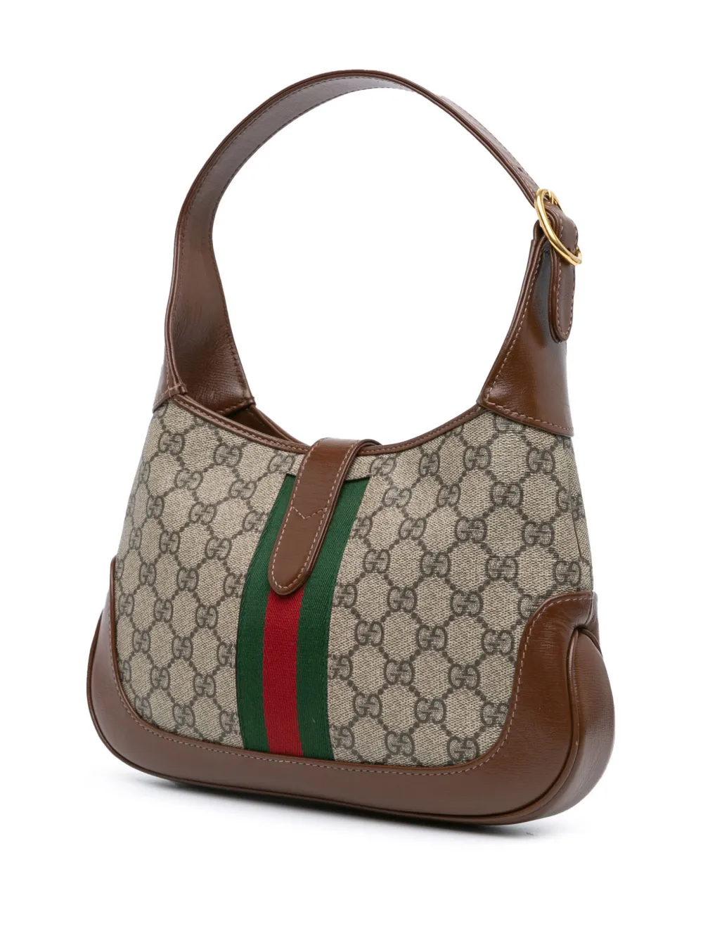 Gucci Pre-Owned 2016-2024 kleine GG Supreme Jackie 1961 crossbodytas - Bruin