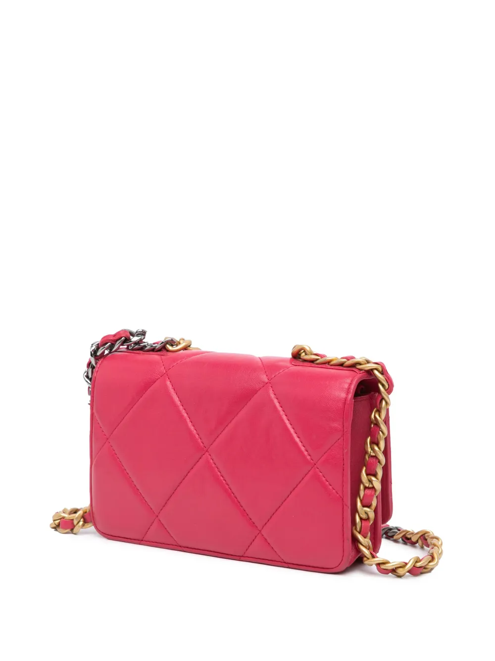 CHANEL Pre-Owned 2019 gewatteerde lamsleren 19 Wallet on Chain crossbodytas - Roze