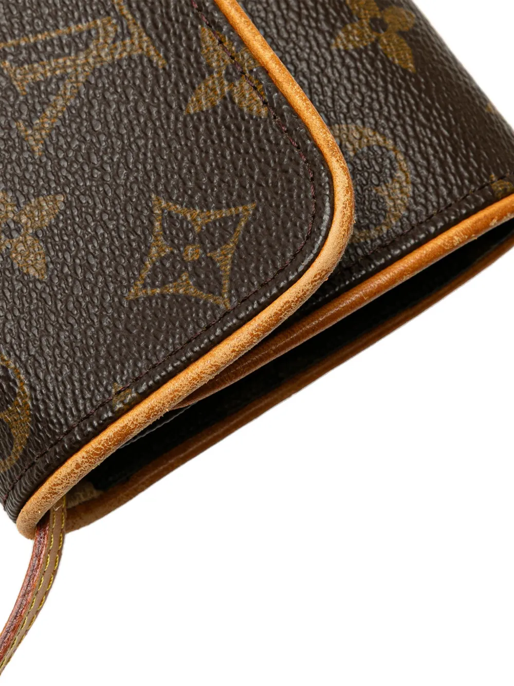 Pre-owned Louis Vuitton 1999 Monogram Pochette Twin Pm Crossbody Bag In Brown