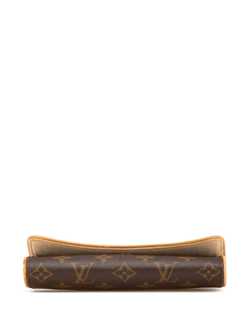 Pre-owned Louis Vuitton 1999 Monogram Pochette Twin Pm Crossbody Bag In Brown