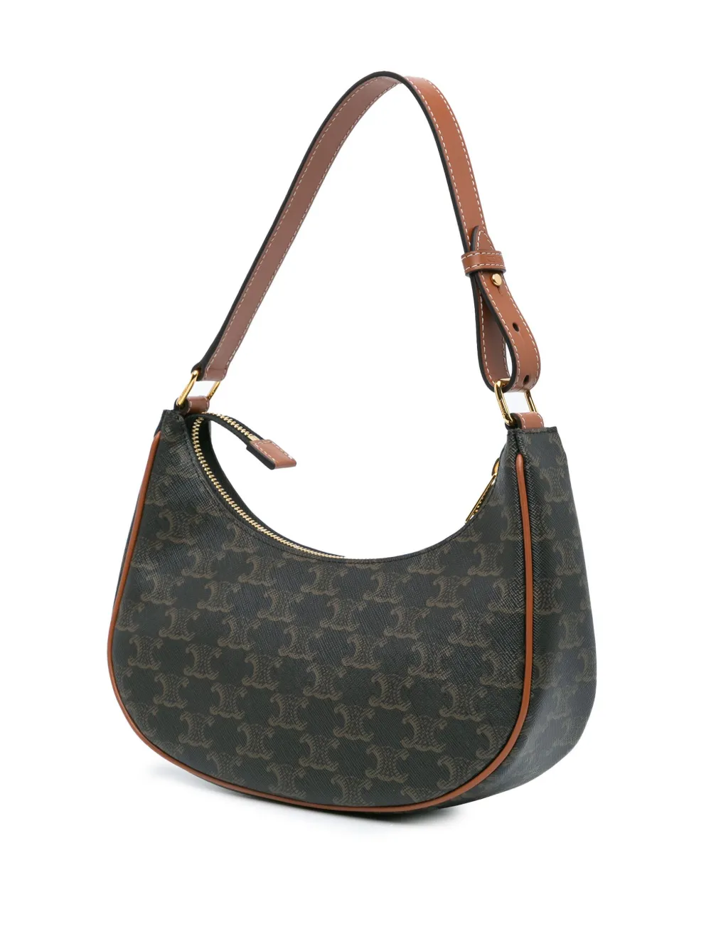 Céline Pre-Owned 2023 Triomphe Ava gecoate canvas schoudertas - Bruin