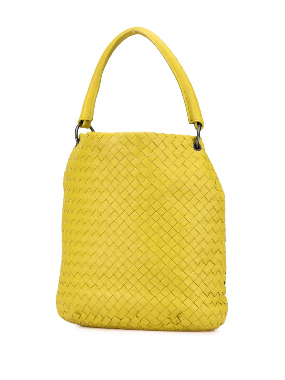 Bottega Veneta Pre-Owned 2012-2024 Nappa Intrecciato bucket-tas - Geel