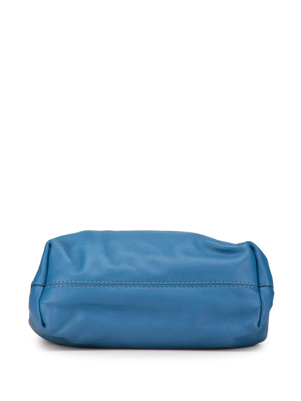 Pre-owned Prada 2000-2013 Vitello Daino Canapa Open Convertible Tote Satchel In Blue