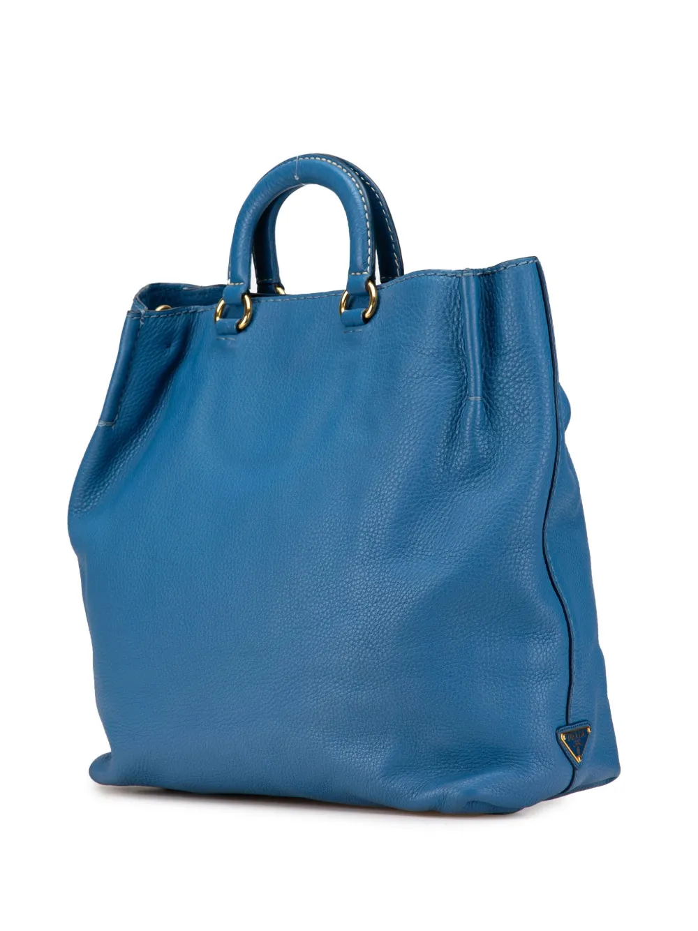 Prada Pre-Owned 2000-2013 Vitello Daino Canapa Open verstelbare shopper - Blauw