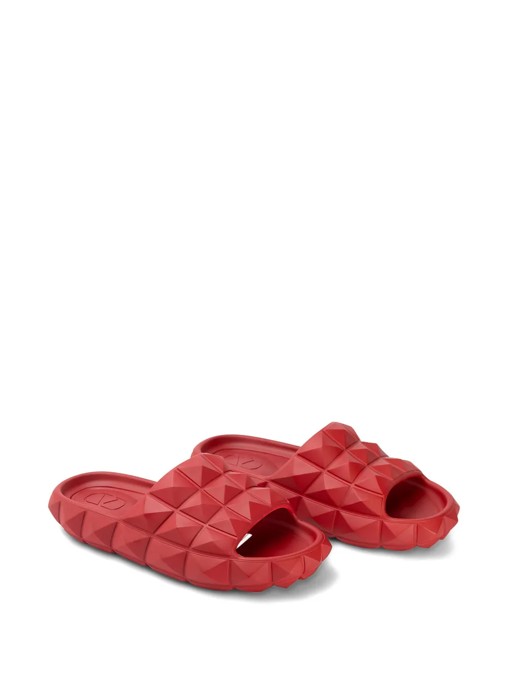 Valentino Studded-embellishment Slides In Red