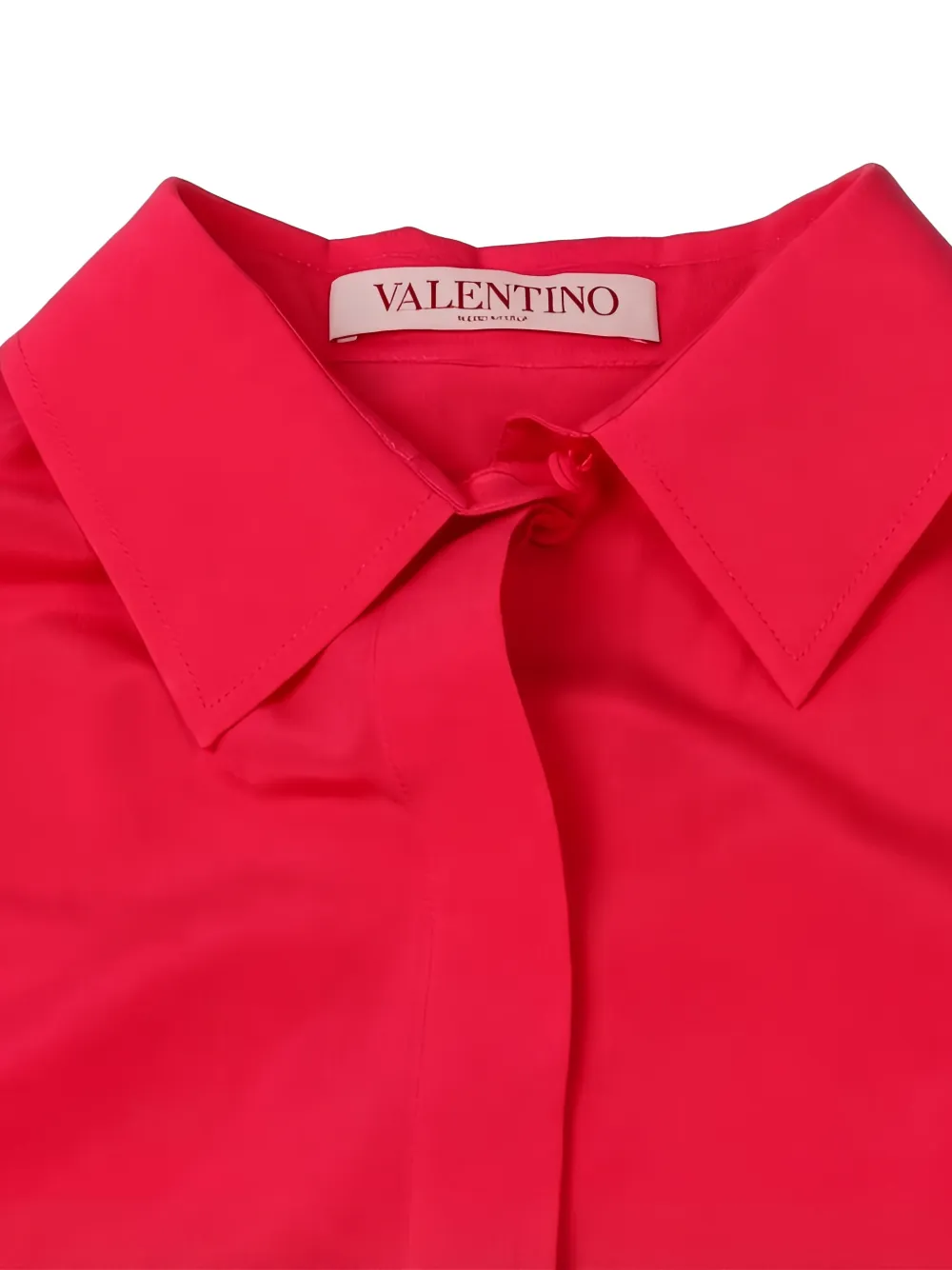 Valentino Garavani Overhemd met verborgen sluiting en sjaaldetail Rood