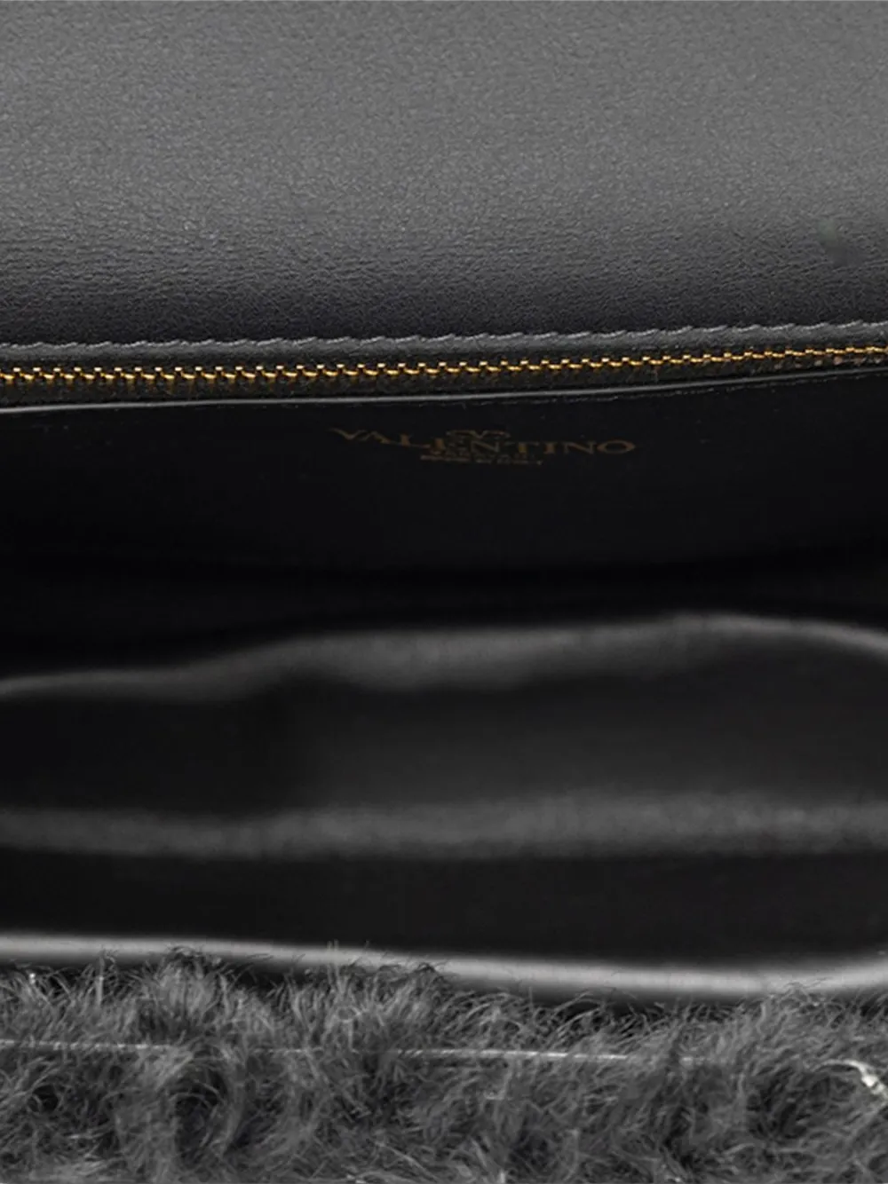 Valentino Garavani Schoudertas met textuur en logo Zwart