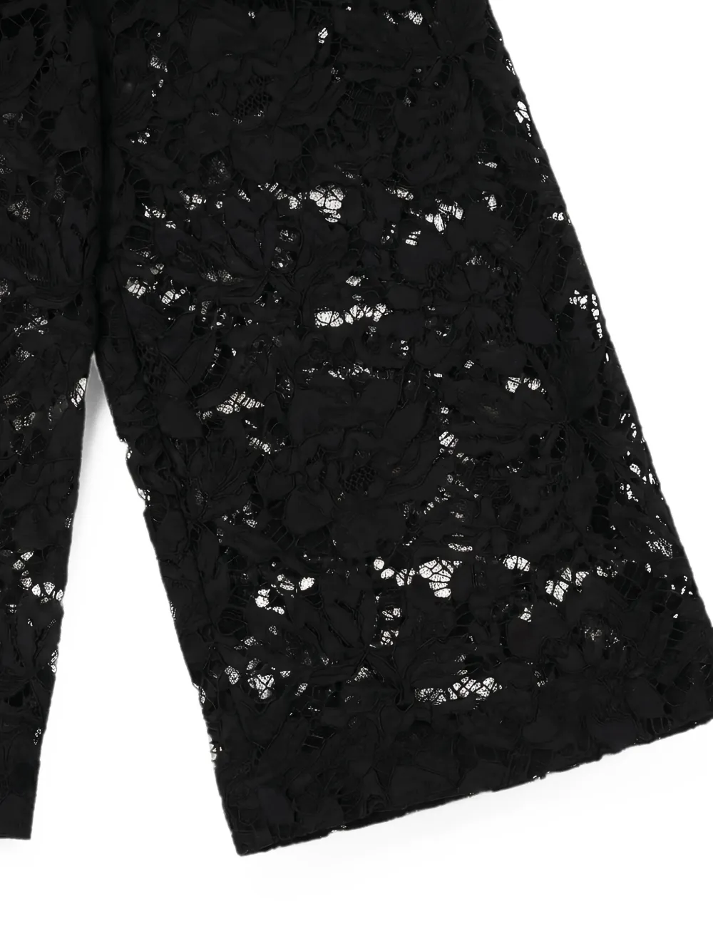 Valentino Garavani floral-lace wide-leg trousers Zwart