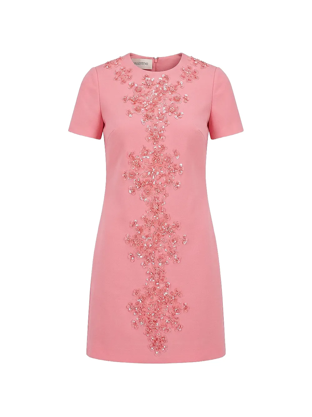 Valentino Garavani sequin-embellished floral-appliqué dress - Rosa
