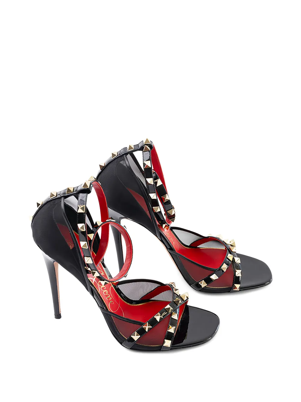 Valentino Studded-embellishment Sandals In Black