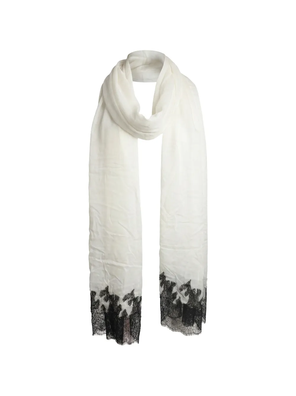Valentino Garavani lace-trim scarf - Bianco