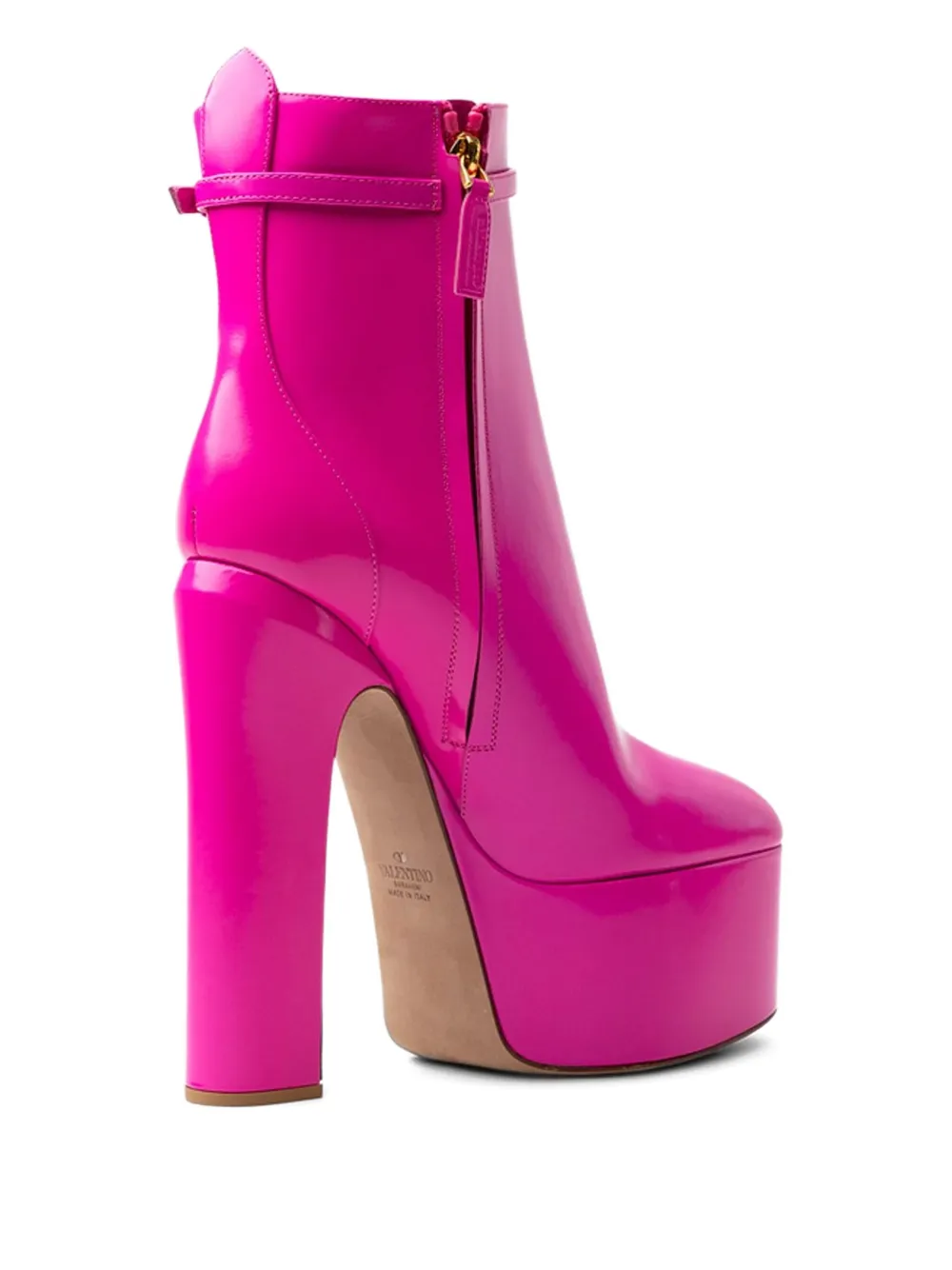 Valentino 160mm Platform Buckle Boots In Pink