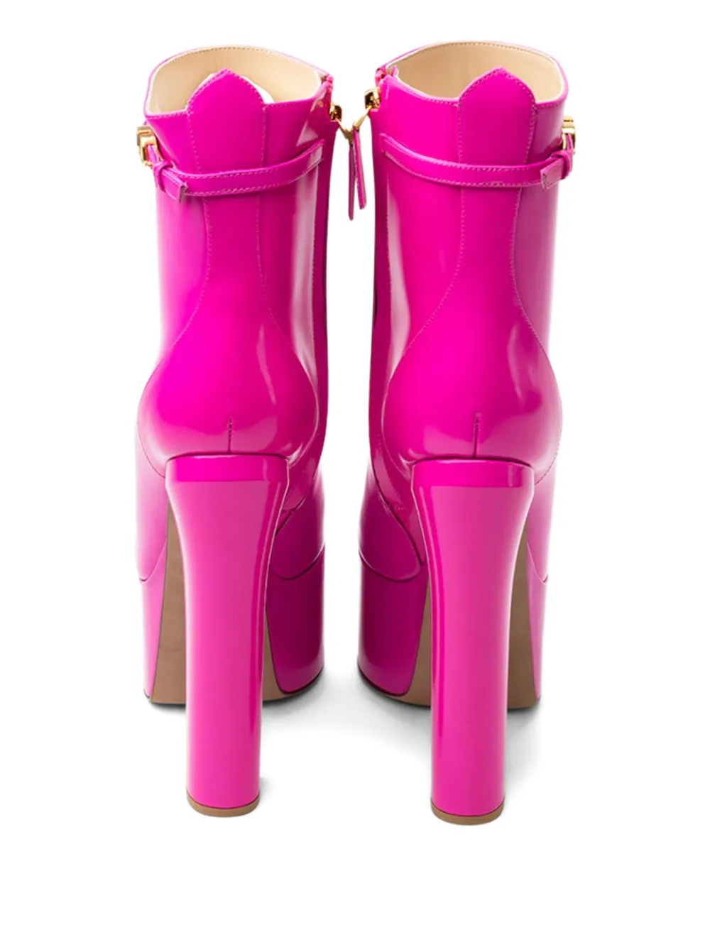 Valentino 160mm Platform Buckle Boots In Pink