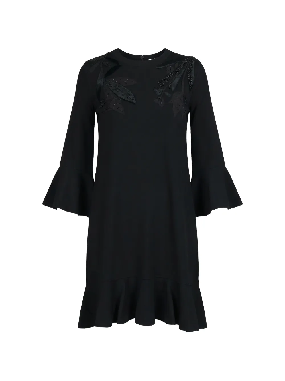 Valentino Garavani leaf ruffle dress - Black