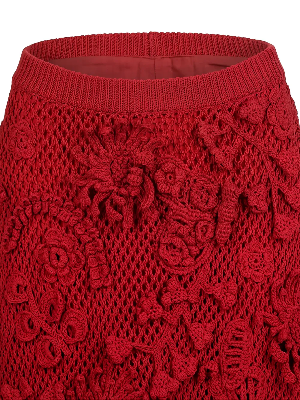 Valentino Garavani Rok met bloem-applicatie Rood