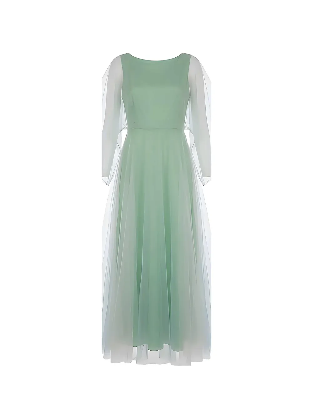 Valentino Garavani robe mi-longue à tulle superposé - Vert