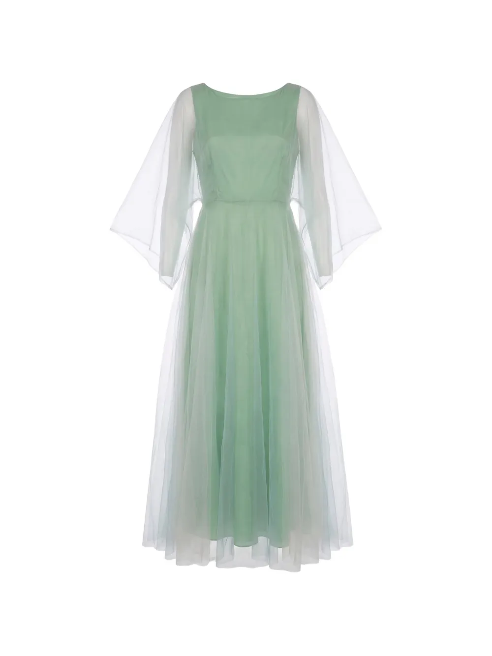 Valentino Garavani tulle-layered flared midi dress - Verde
