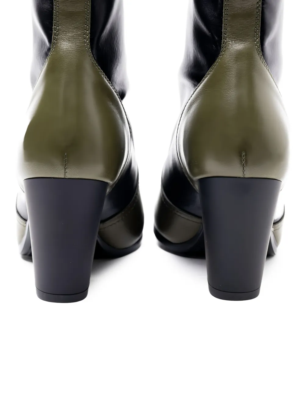 Hogan 80mm two-tone block-heel boots Groen