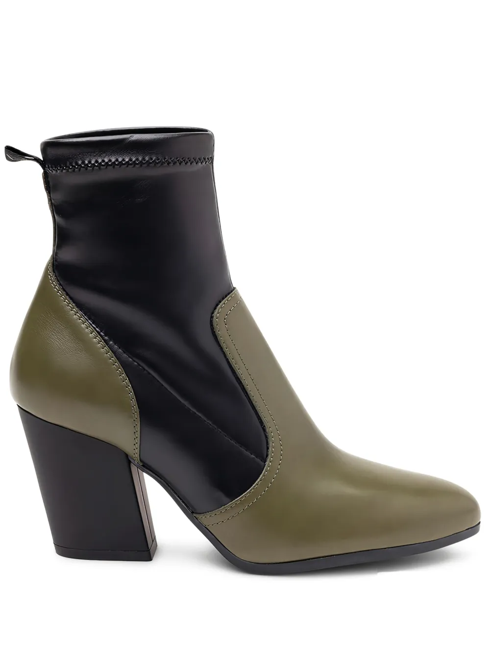 Hogan 80mm two-tone block-heel boots Green