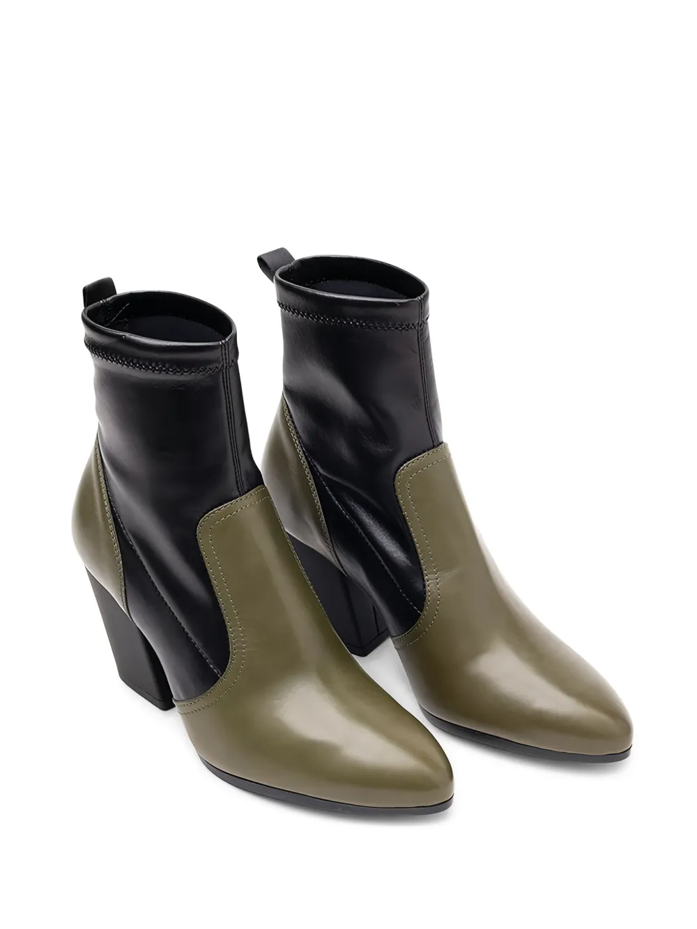 Hogan 80mm two-tone block-heel boots Groen