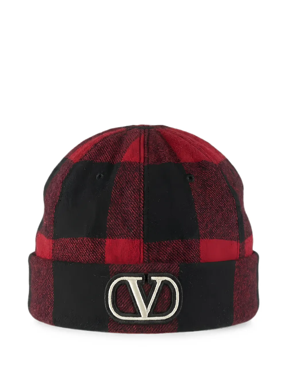 Valentino Garavani VLogo Signature check beanie hat - Rot