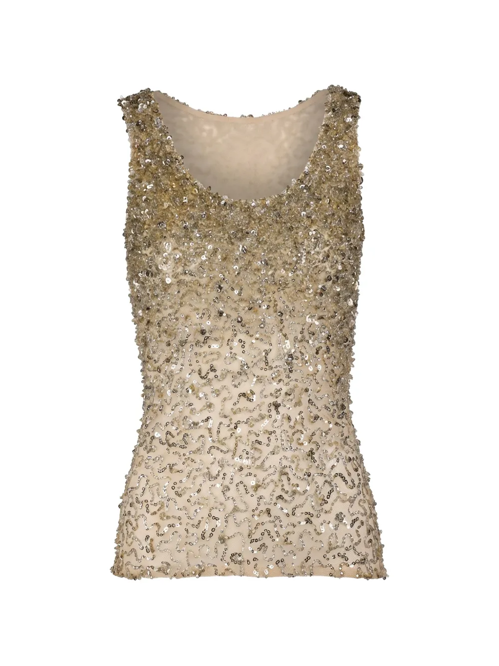 Valentino Garavani Top smanicato con paillettes - Oro
