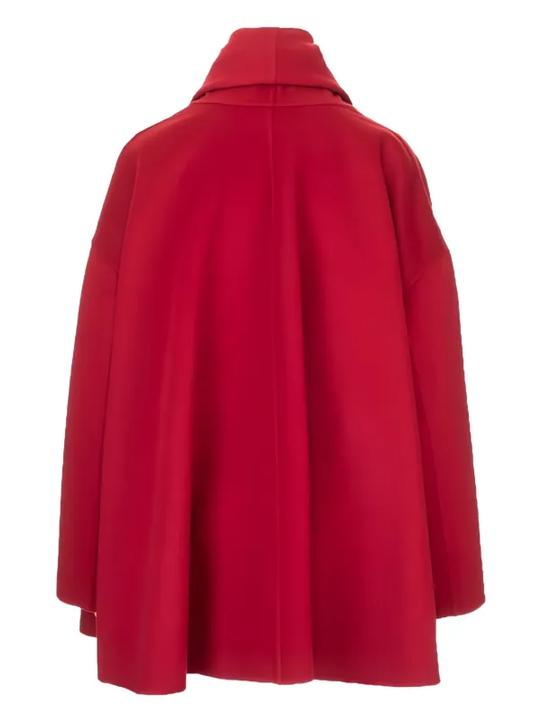 【VALENTINO】カシミヤブレンドレザーリボンコート Valentino Garavani リボンディテール コート | レッド | FARFETCH JP