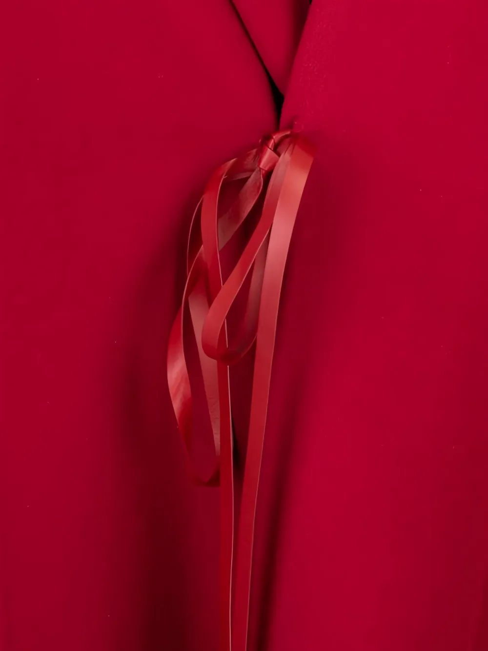 Valentino Ribbon-detail Cape Coat In Red