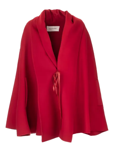 Valentino Garavani ribbon-detail cape coat