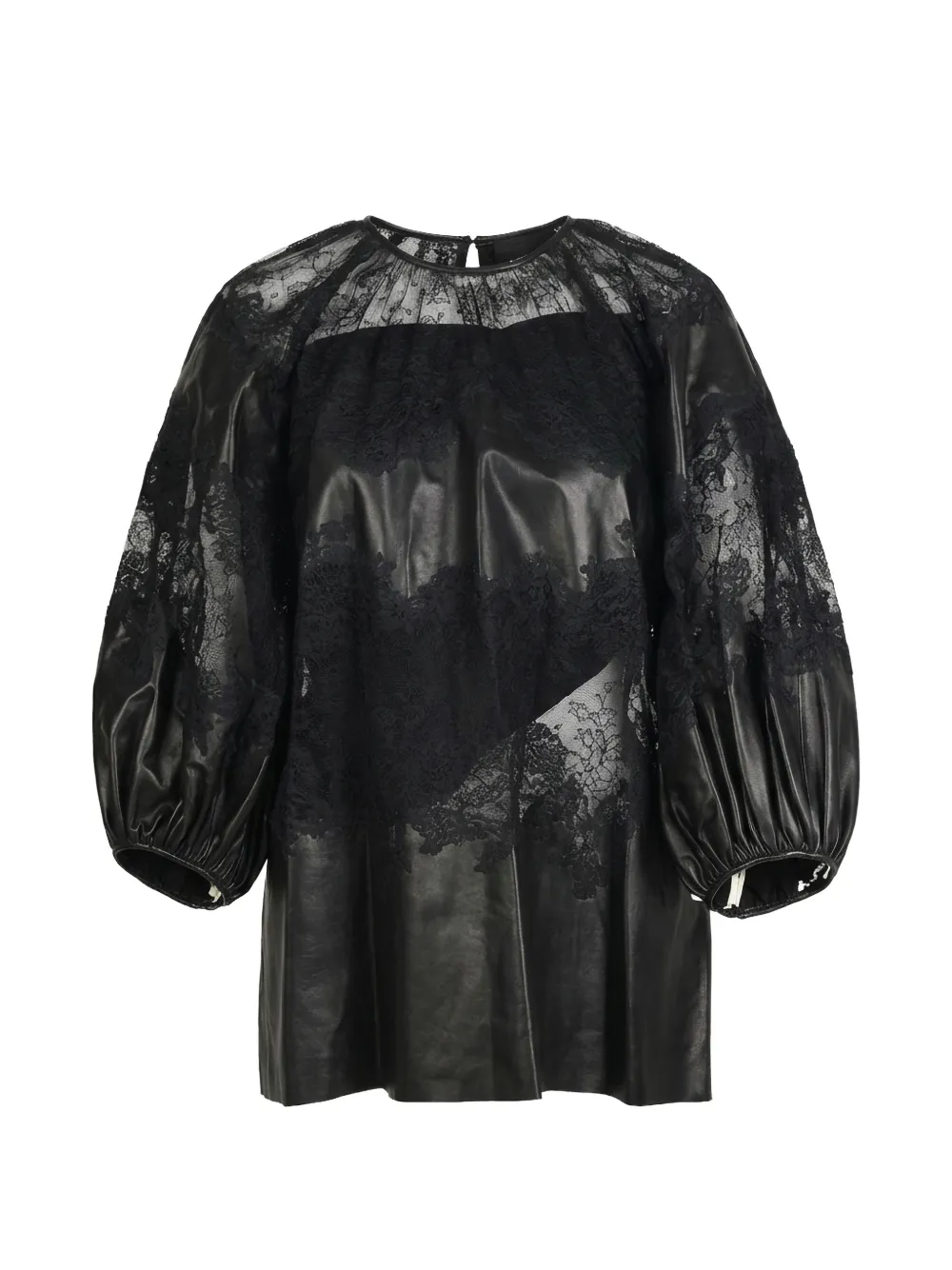Valentino Garavani lace puff-sleeve blouse - Nero