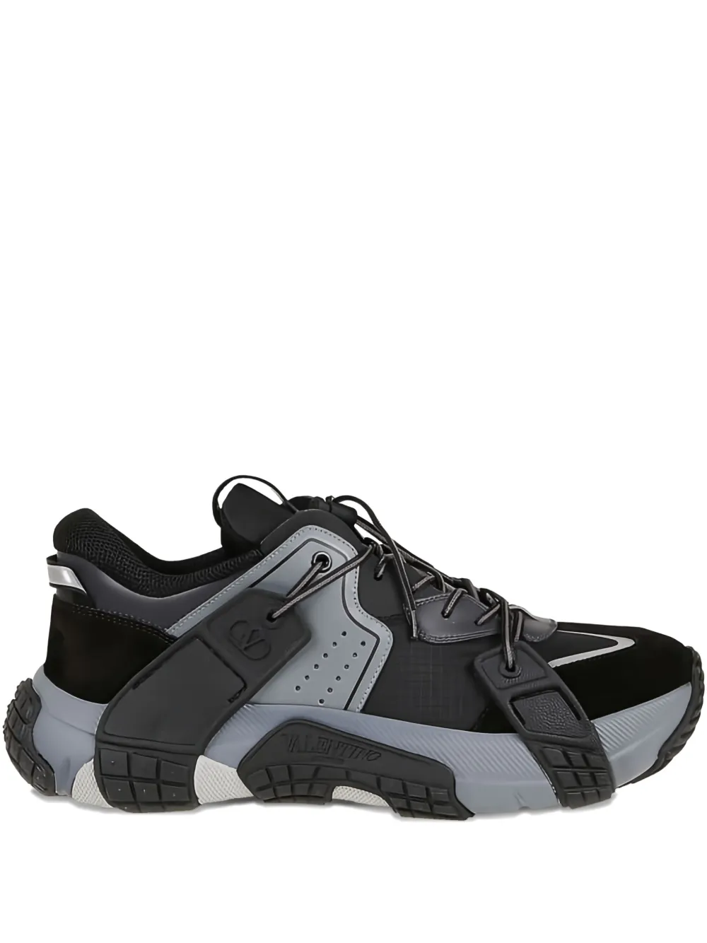 Valentino Lace-up Sneakers In Gray