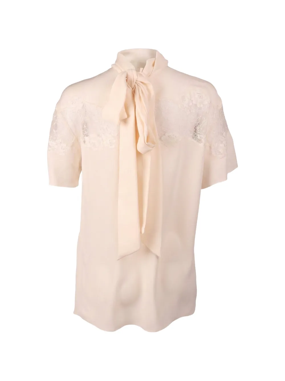Valentino Garavani lace-panelled bow-detail blouse · 40