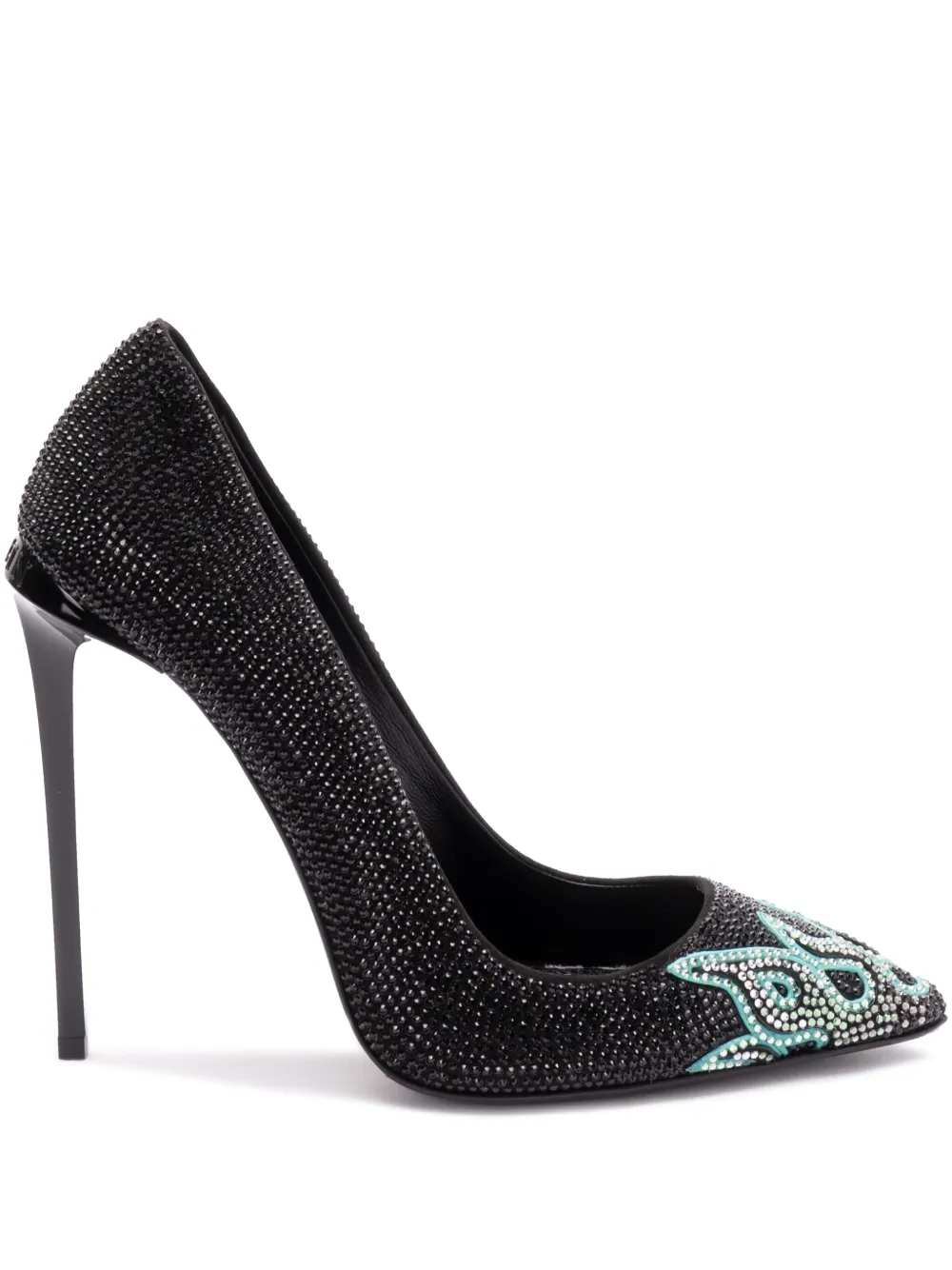 Philipp Plein 120mm flame-embellished pumps Black