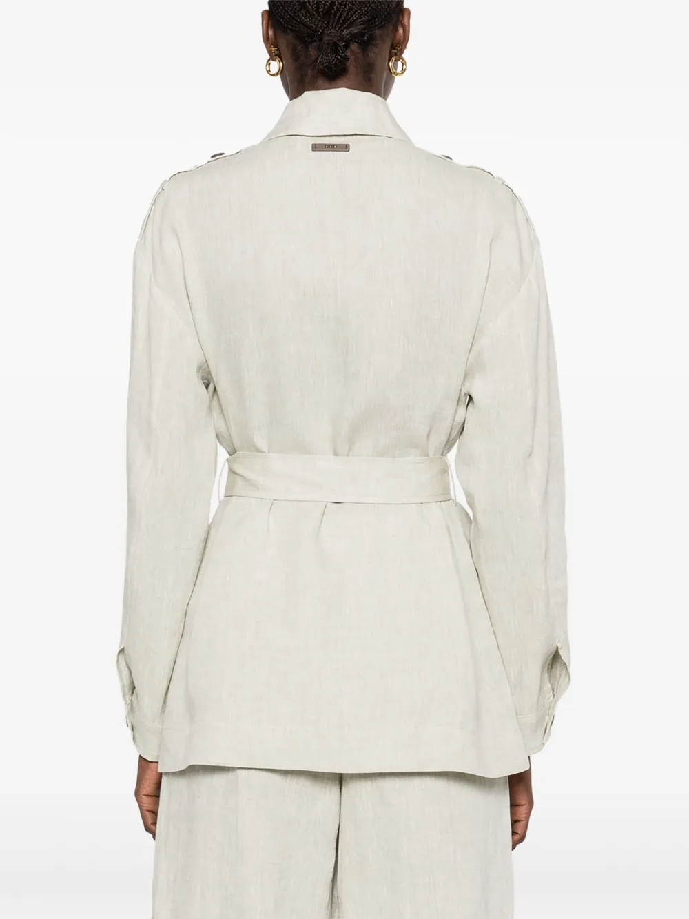 Peserico Jas met riem Groen