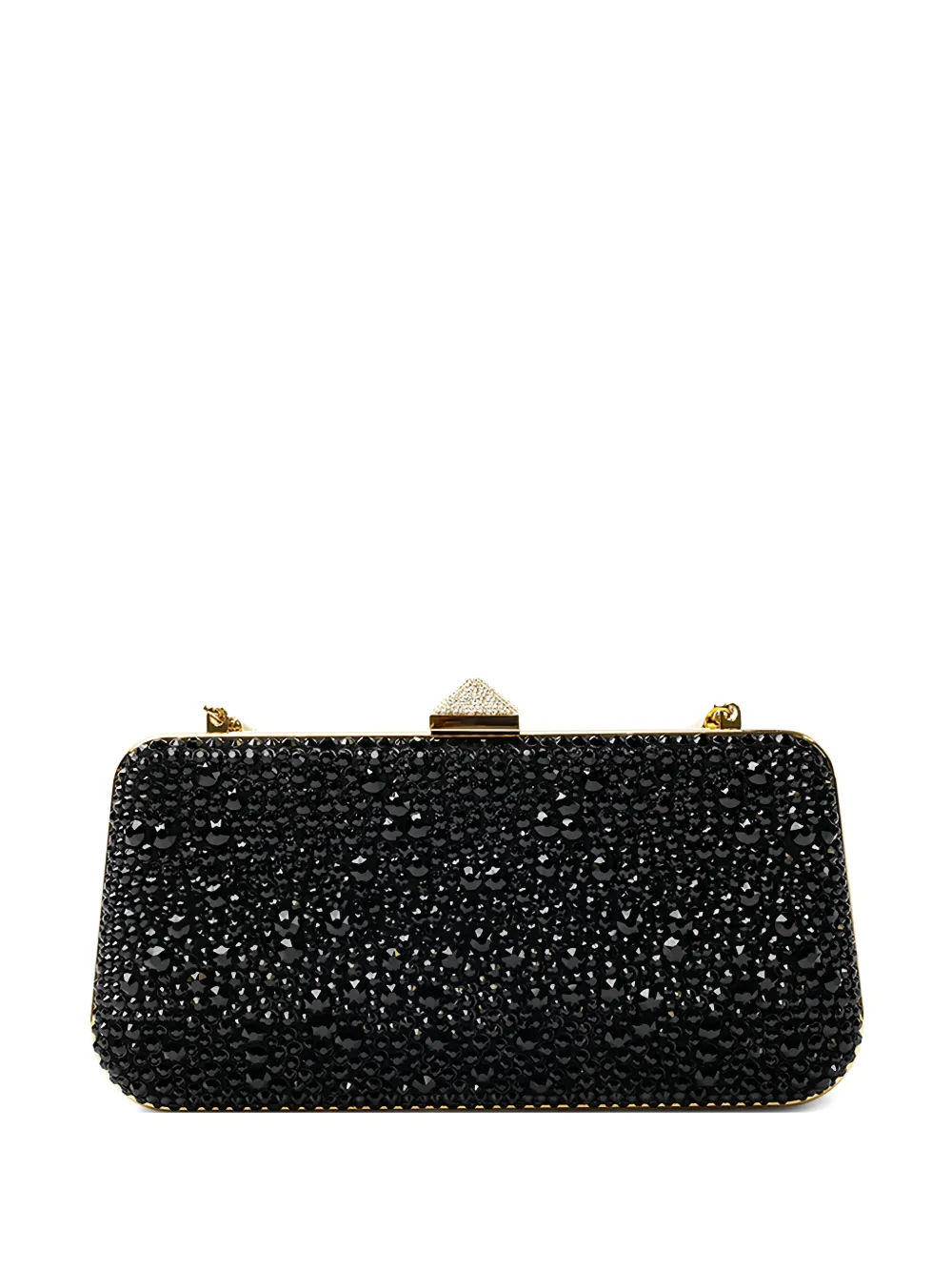 Valentino Garavani glass-embellished clutch bag - ブラック Valentino Garavani glass-embellished clutch bag - ブラック