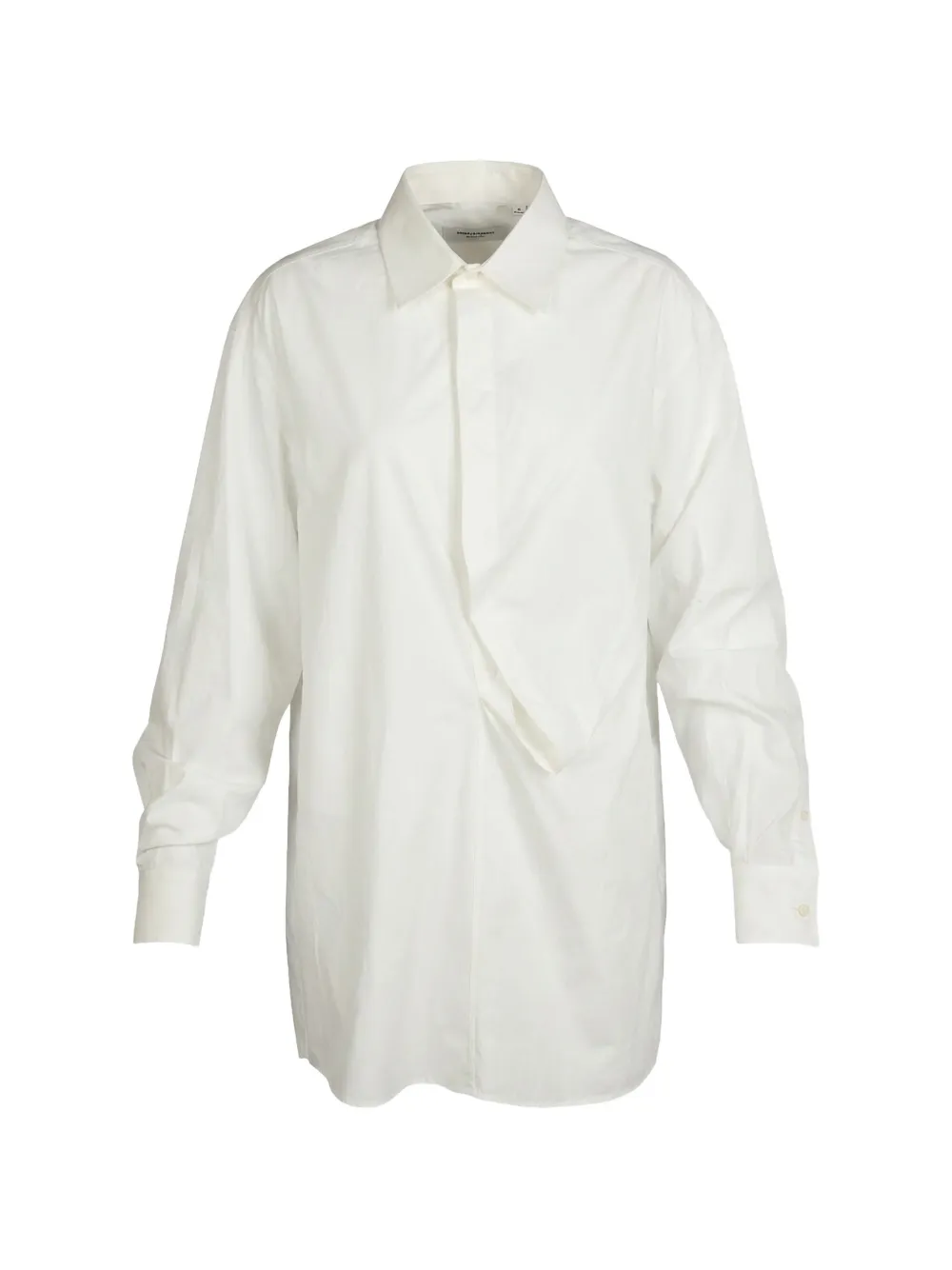 Valentino Garavani draped-detail long-sleeve shirt - Bianco