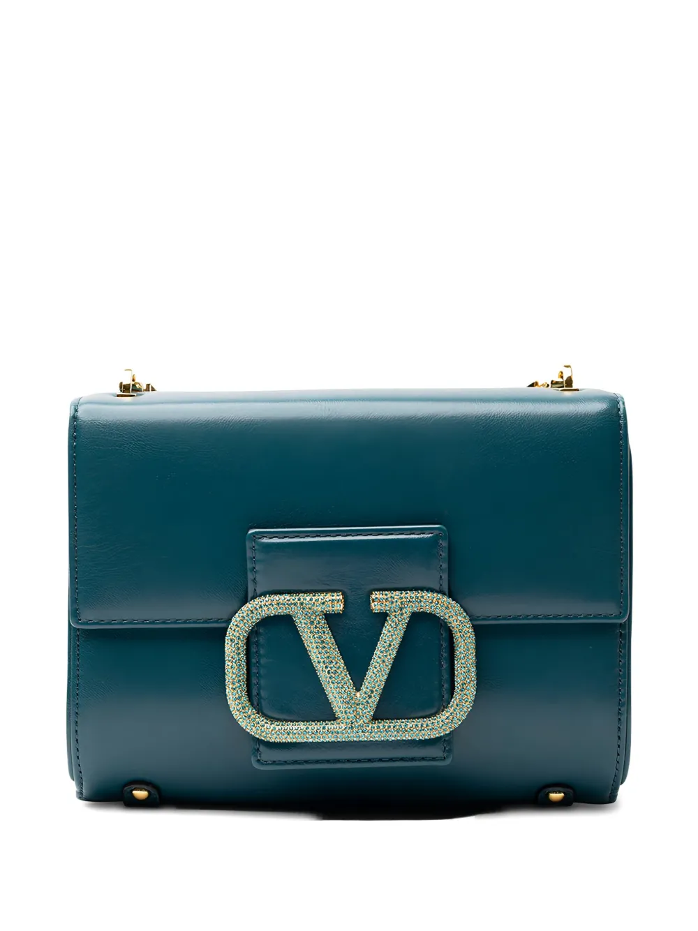 Valentino Garavani leather shoulder bag - Blu