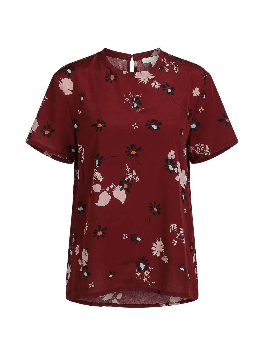 Valentino Floral-print Blouse In Red