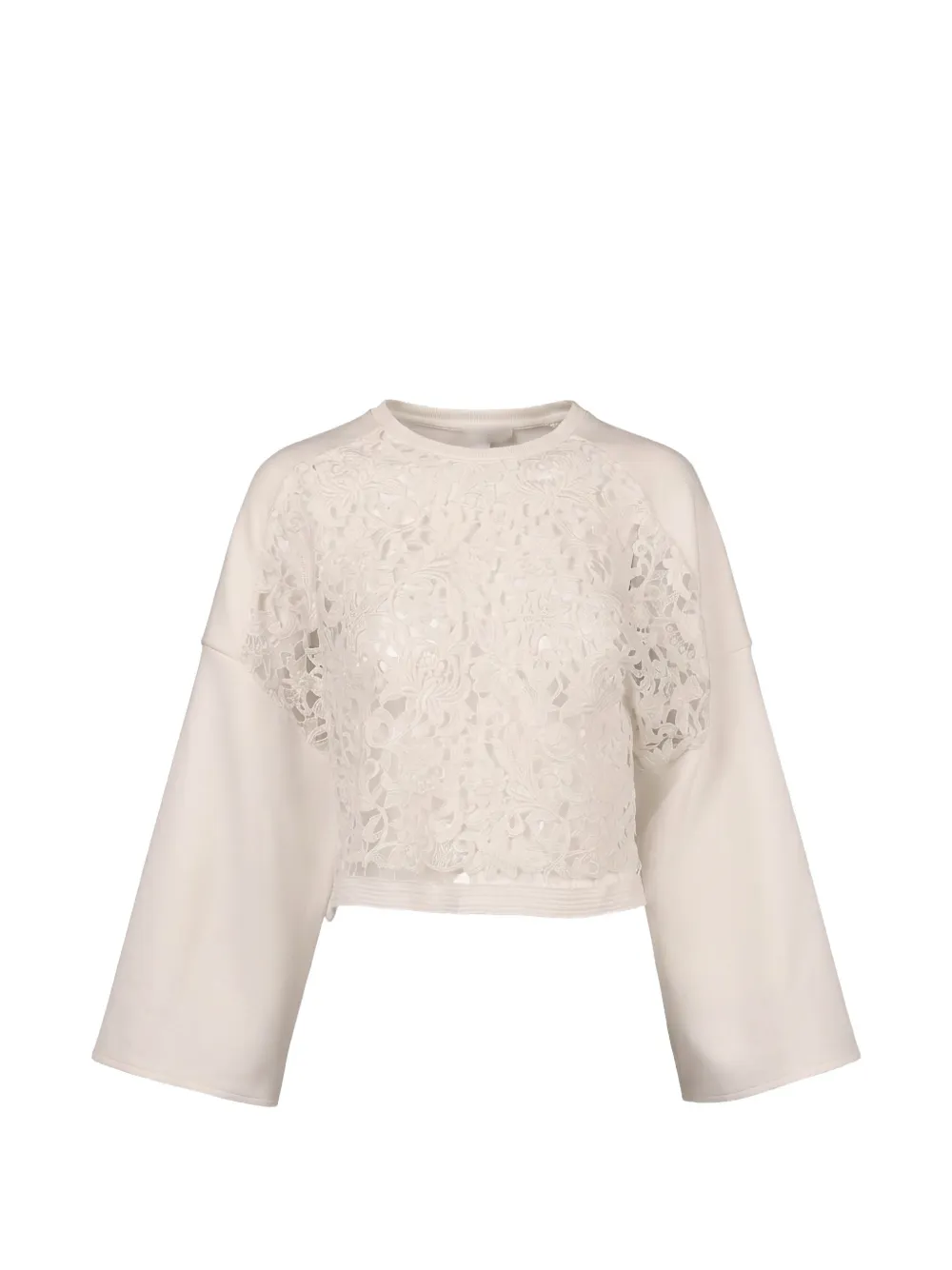 Valentino Garavani lace-panel sweatshirt - Toni neutri