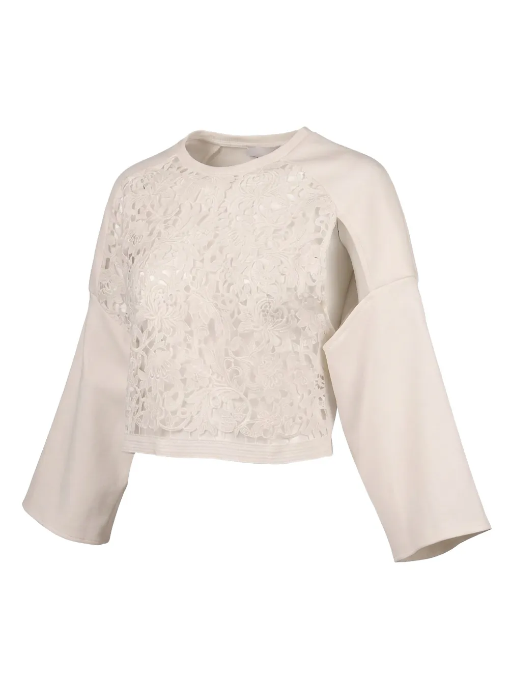 Valentino Garavani Sweater met kanten vlak Beige