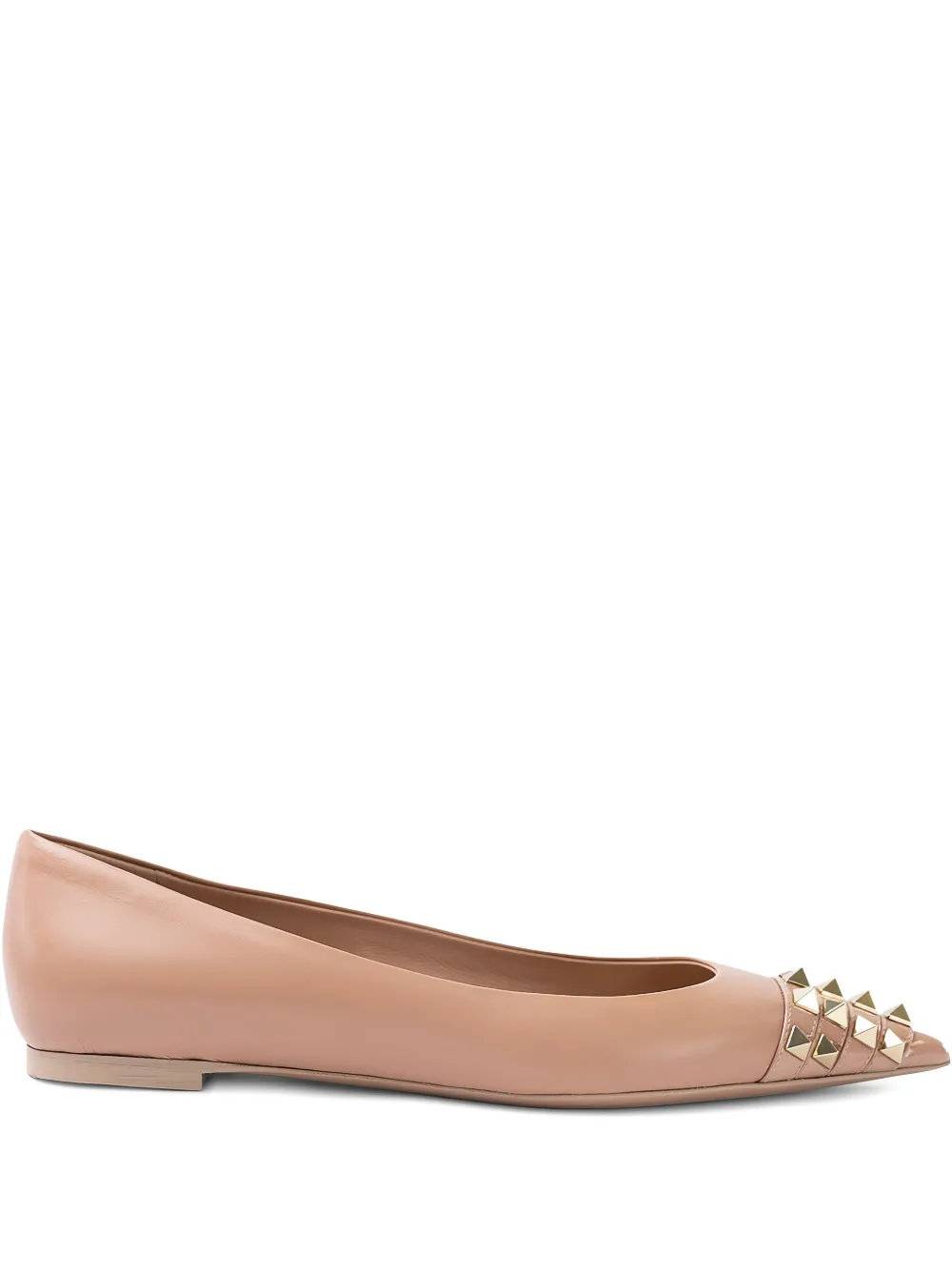 Valentino Garavani Ballerina's verfraaid met studs Beige