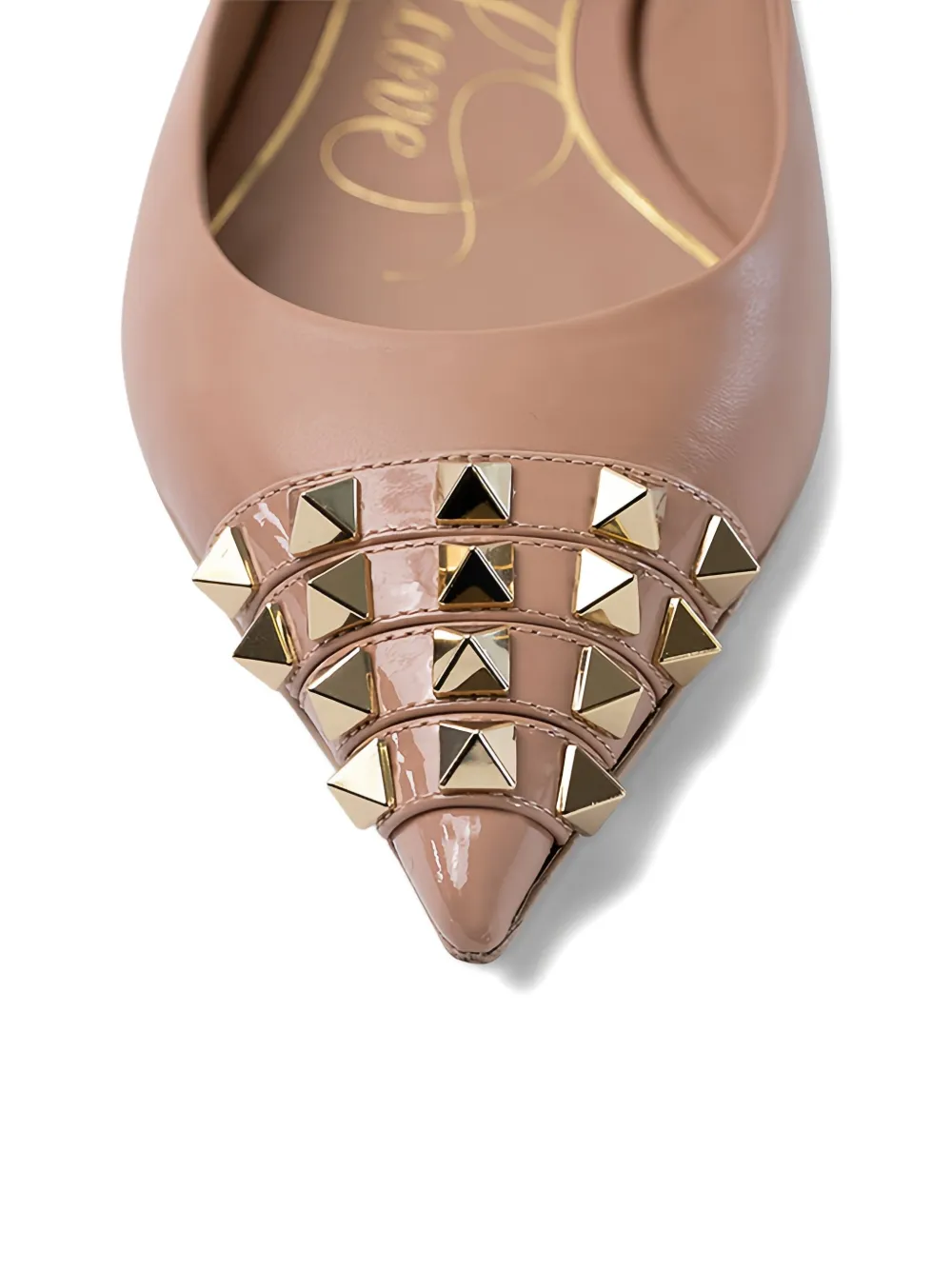 Valentino Garavani Ballerina's verfraaid met studs Beige