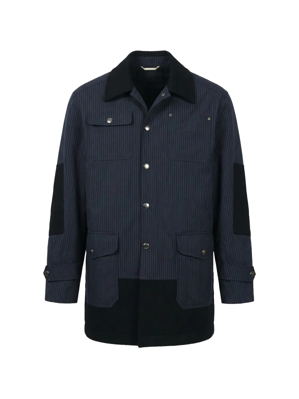 Valentino Garavani pinstripe-pattern panelled coat - Blue
