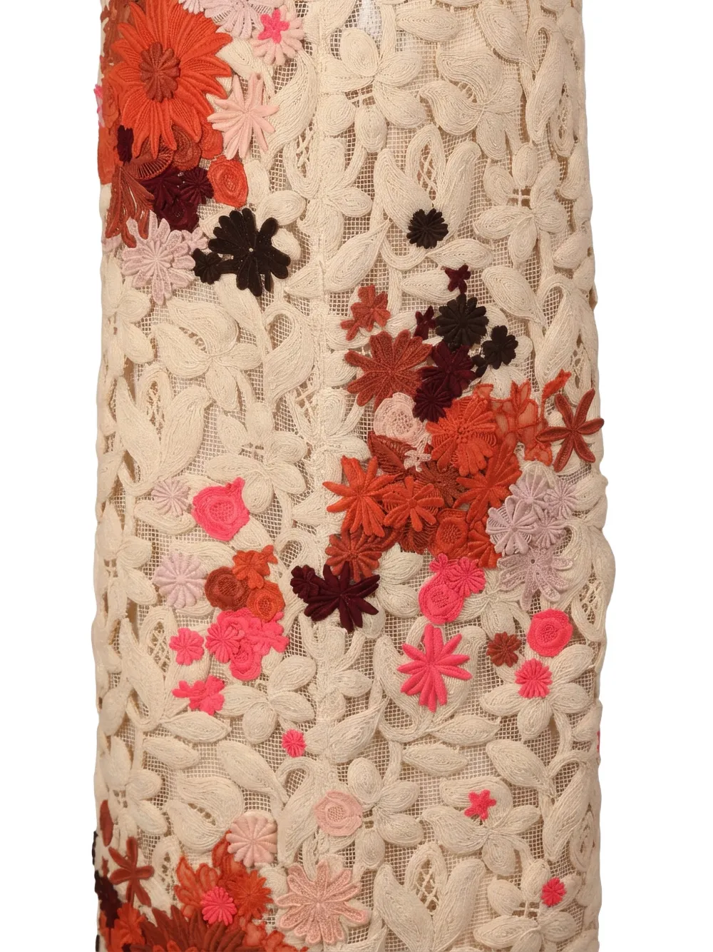 Valentino Garavani Midi-rok met bloemenkant Beige