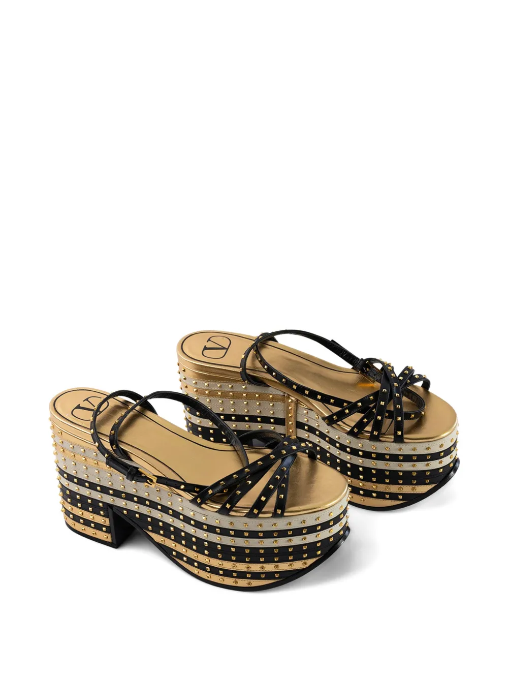 Valentino Garavani studded sandals Zwart