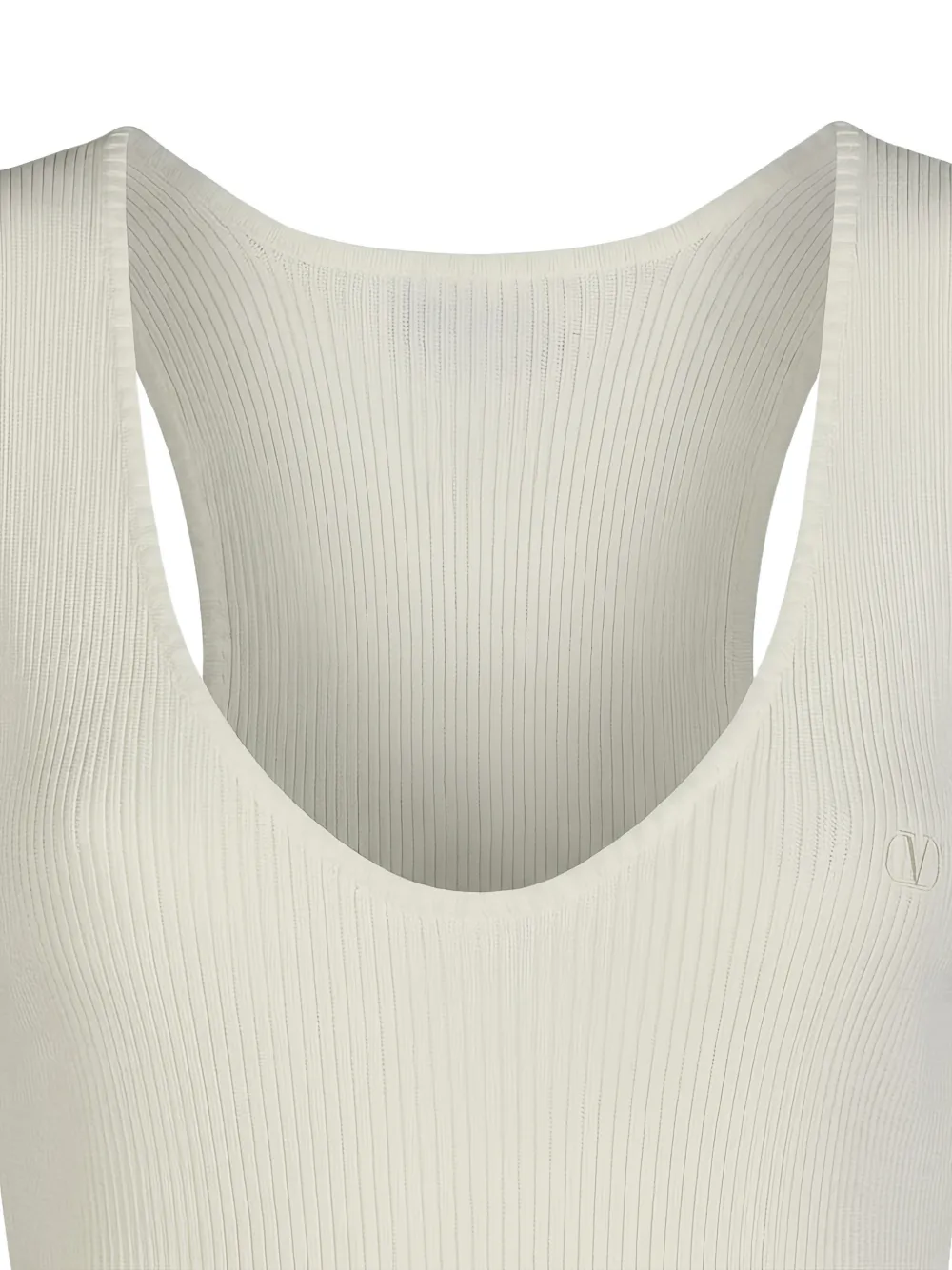 Valentino Garavani Geribbelde maxi-jurk met V-hals Wit