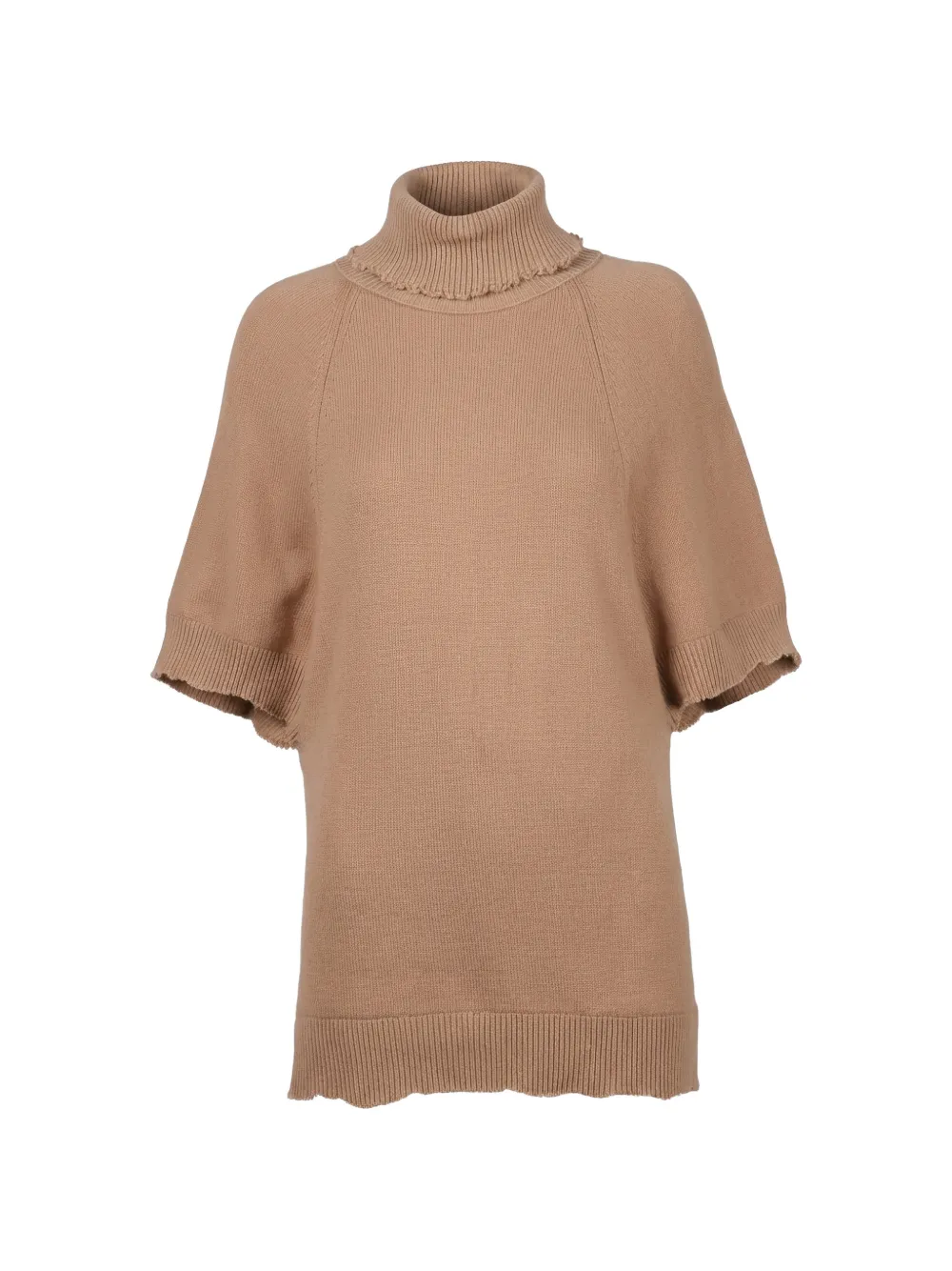 Valentino Garavani distressed-detail roll-neck sweater - Nude