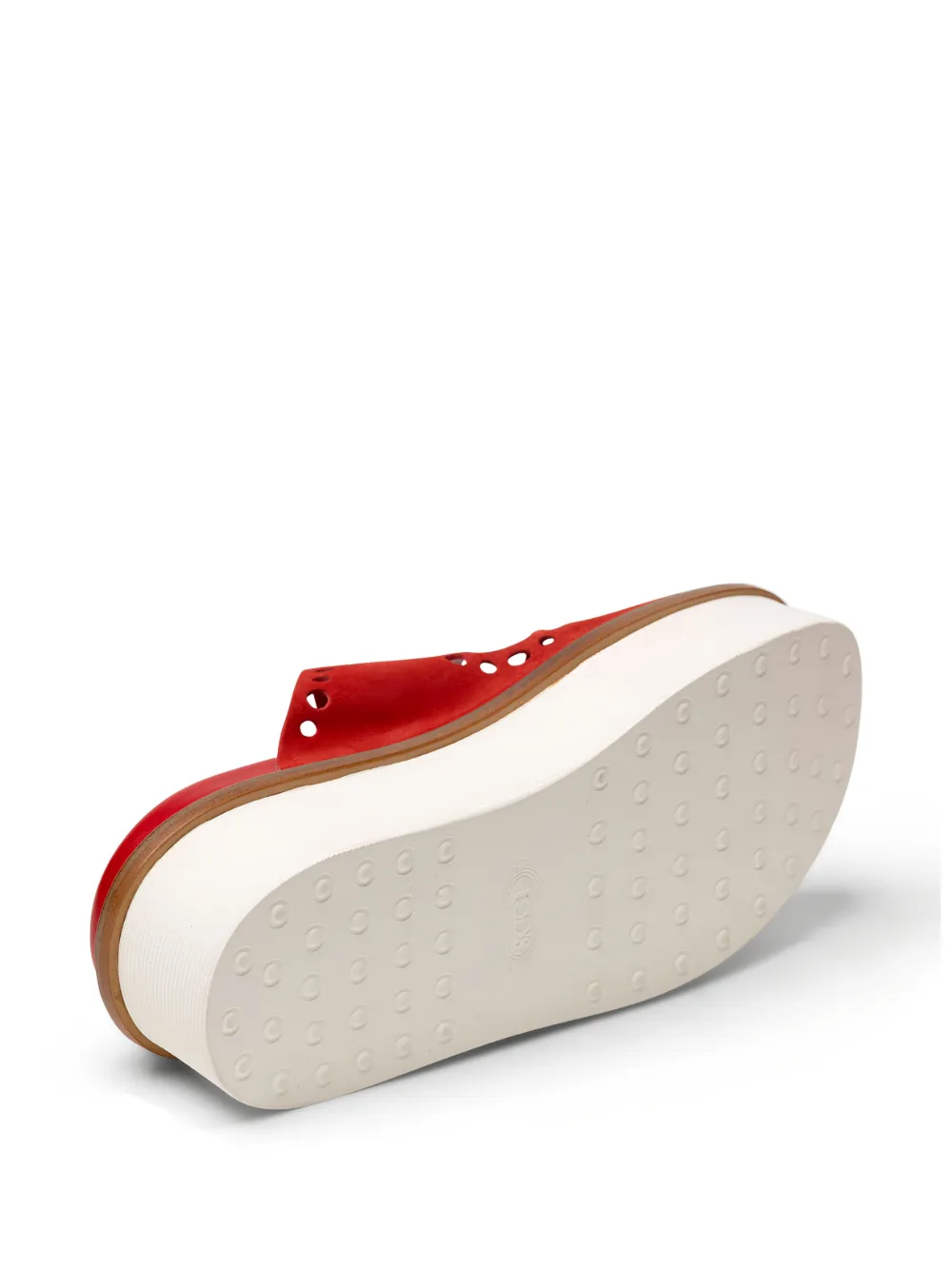 Tod's perforated buckle platform sandals Rood