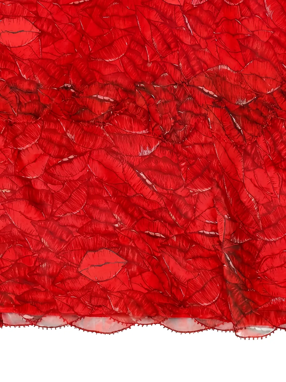 Valentino Garavani Gelaagde jurk met lip-patroon Rood