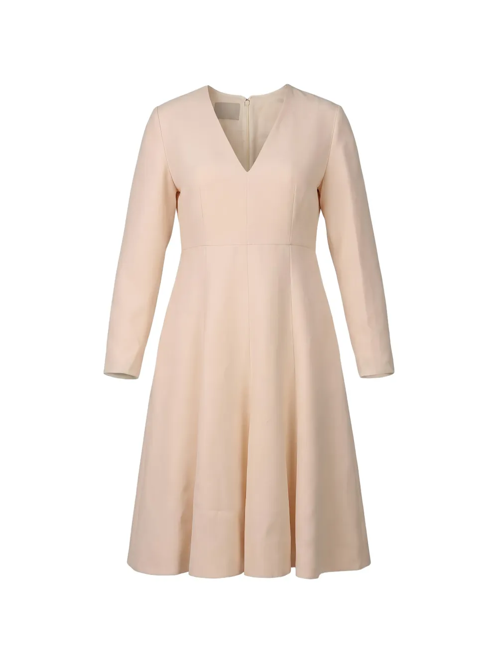 Valentino Garavani V-neck long-sleeve dress Beige